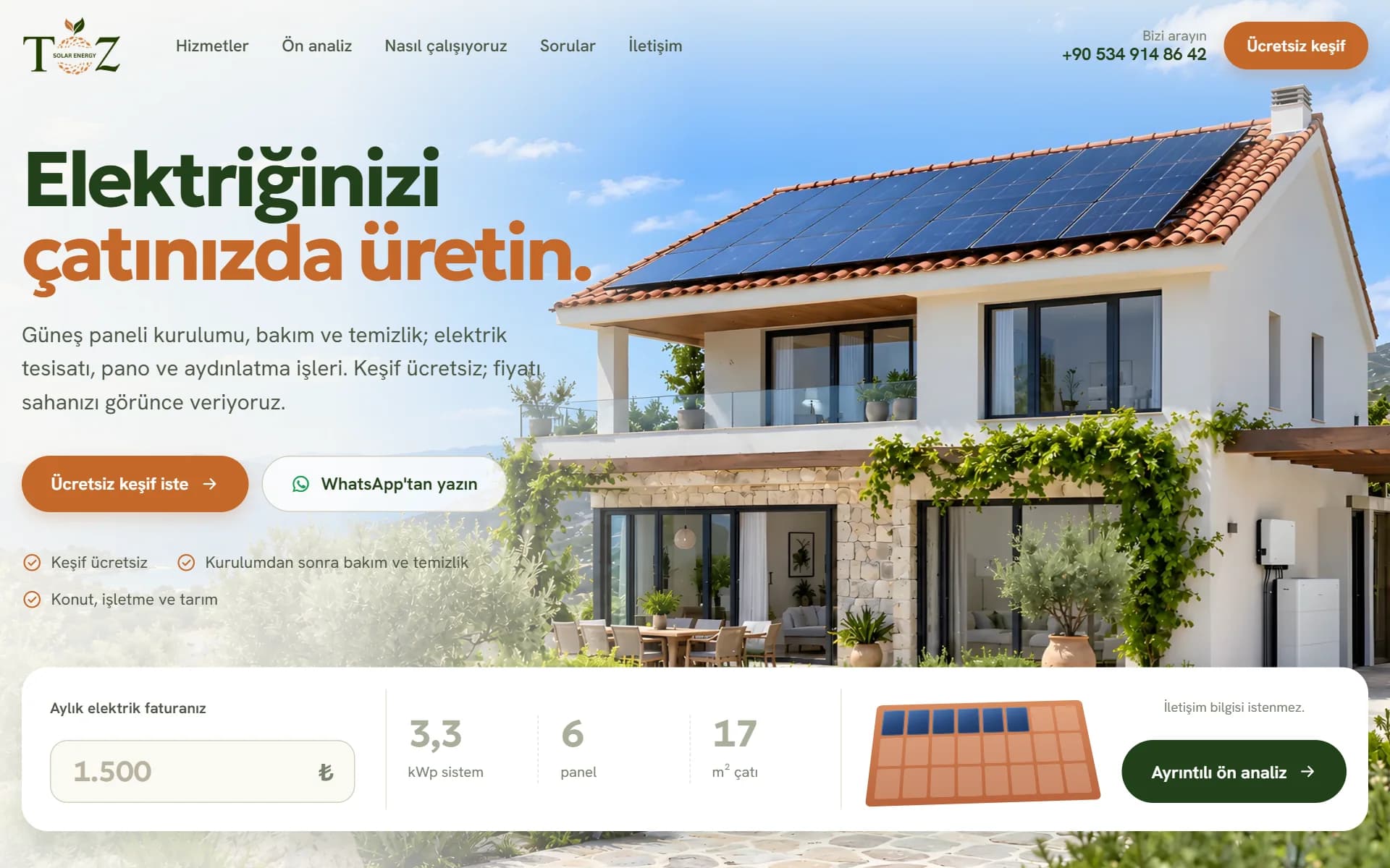 Töz Solar Energy, Web sitesi